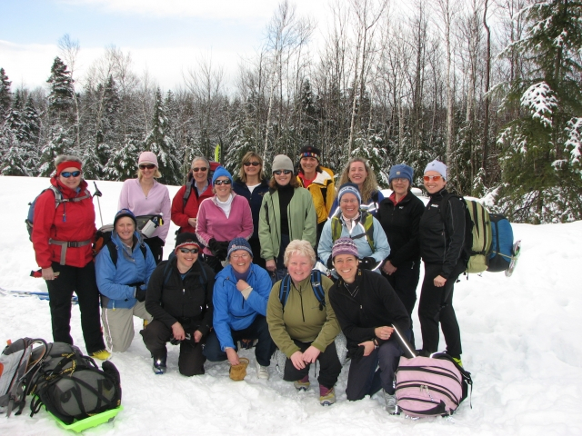 Mardie Porter, in back row with red jacket and grey hair (duh) third from left of standing folks. On wild hut-to-hut ski trip March 09 with friends from Farmington Maine. I was the oldest but not the slowest.