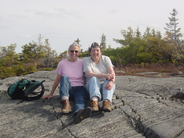 May 4, 2009 Sue Danver visits Maine, (from Olympia, Washington) stops in to spend a day with Mardie Porter and they climb Bald Mountain