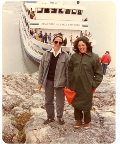 Another photo of Sue and Mardie in Glacier Bay Alaska, 1984