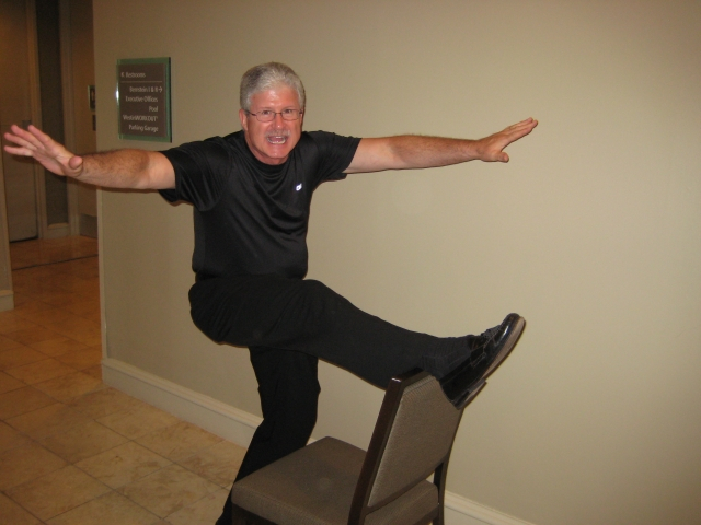 Bobby Rogers can still hurdle after 40 years!