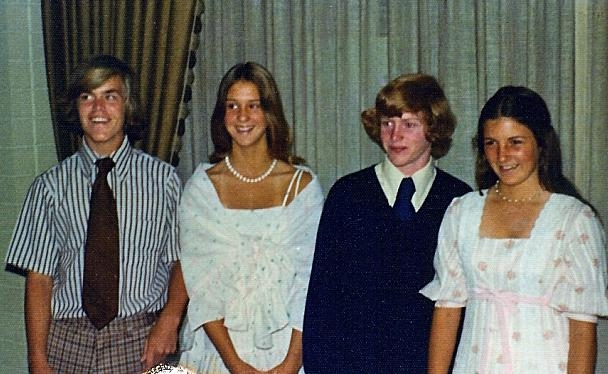 Ensign Graduation Party
Harry Massingill, Evalyn Daniels, Leslie Feducia, Bobby Brown. (photo from Leslie Louvier)