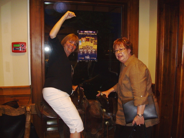 Patty & Debbie getting warmed up for the Indians!!!!