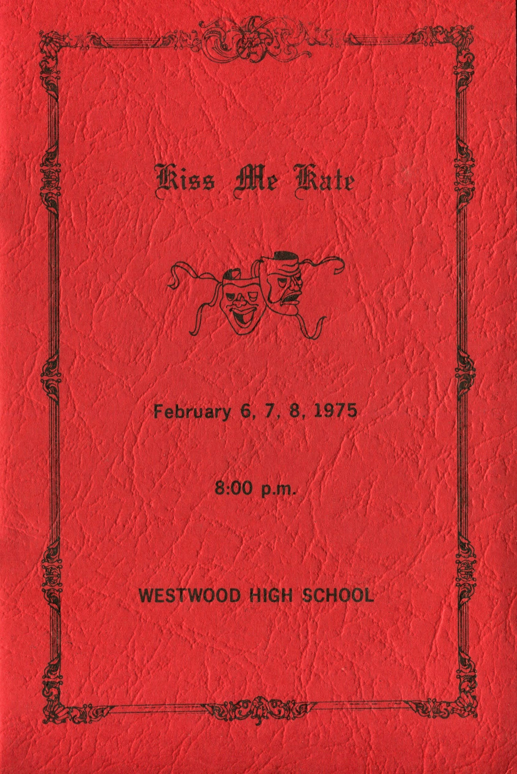 1975 Musical "Kiss Me Kate" -- program