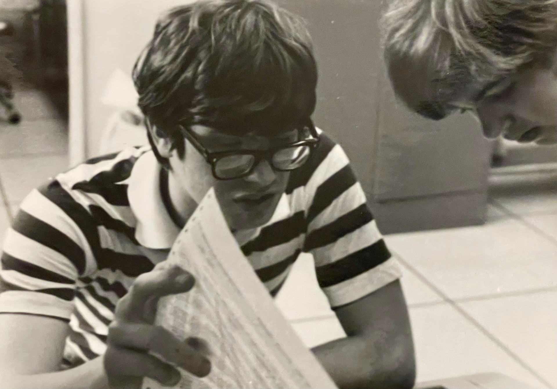 Jim Cook (WHS '75) and Neal Finnegan (WHS '78) hack the high school DEC PDP-8/e computer