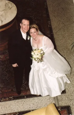 One hour after the wedding. Every day since then has been better and better.