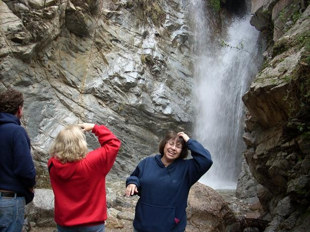 We made it. Lots of mist from the falls. 