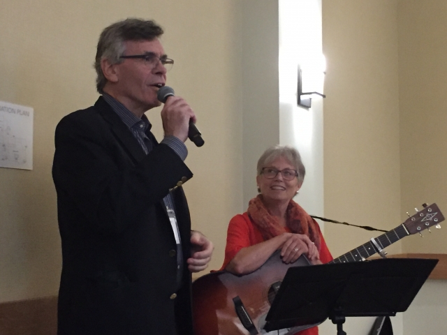 Tim Powell introducing Nancy Bertram Riley