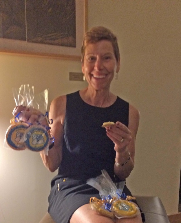 Roberta Barnes Carey, cookies donated by Kyj Bakery in honor of Chris