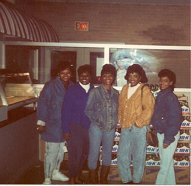Michelle, Lisa, Letrece, Charlene, Lena in the Wig