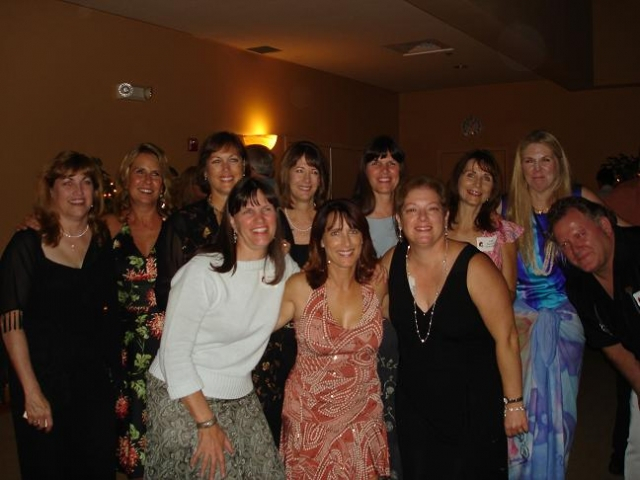 back row: Charlotte Fish (Johnston), Lynn Ballantine (Barnett), Linda Hitchcock (Hanson), Kathy Fiori (Comstock), Carolyn MacRae, Julie Schmaltz (Dawson), Janette Arnold (Johannson)
       front row: Marilyn MacRae (Breisacher), Debbe-Ann Nielson (Medina