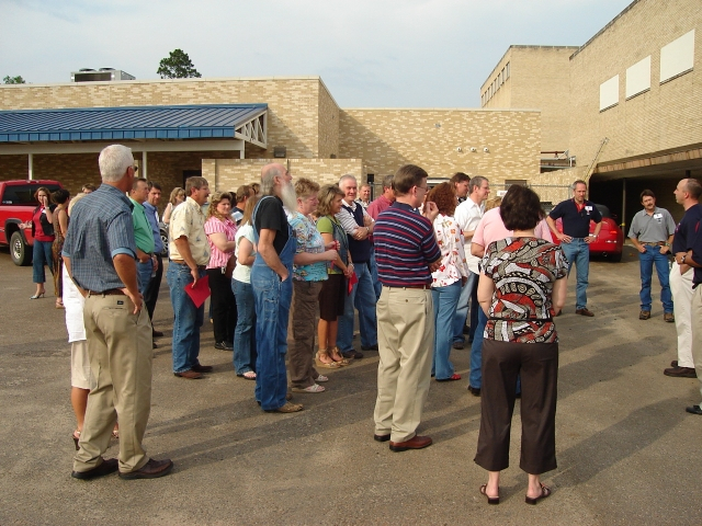 Touring the school.  Boy things have changed!!