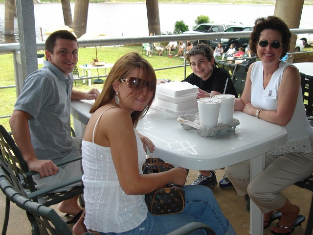 Karen Hamilton McCourt with 2 of her sons and a friend.
