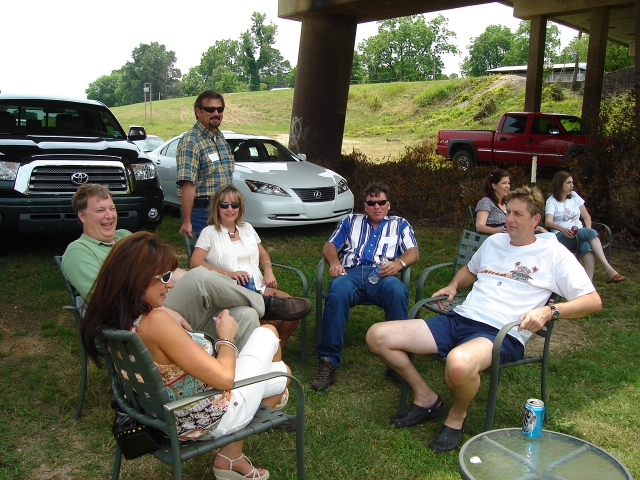Grads enjoying the nice weather Saturday.