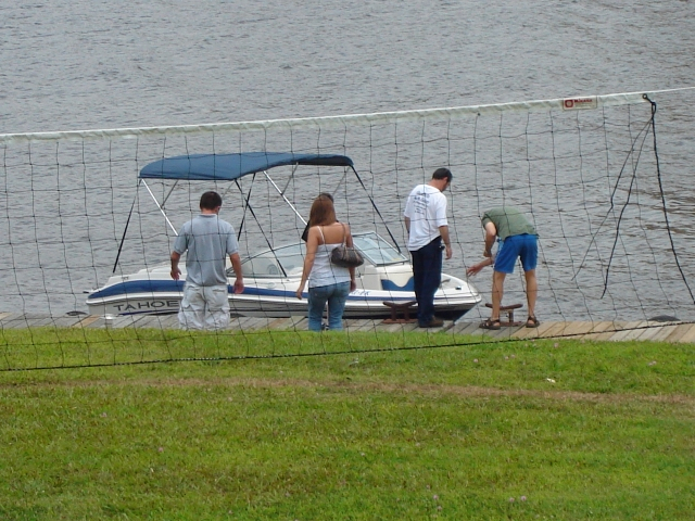 John Steinbeck shares his boat giving rides at Bayles. 