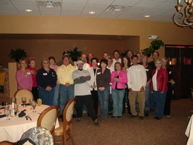 Group of Alumni at Canards.  That is Greg Moorhead front and center!  He was missing but he found us!