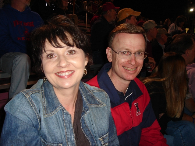 Cindy Little Cameron and John at the Game.  Cindy played in the Alumni Band!
