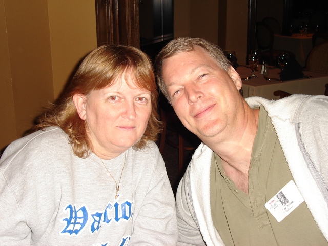 Steve Lenard and friend Dana Foust at Canards.  Steve surprised many of us at Tailgate with a Rebel T-Shirt with his company logo on back.  Thanks Steve!  