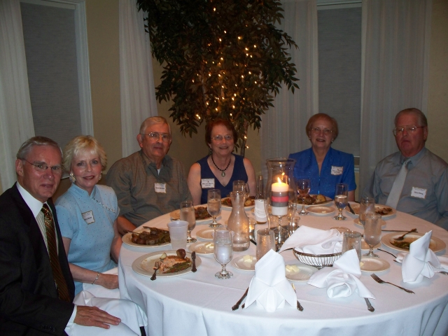 #43  Jim Hixon, ?, Dave Blevins (Mary Lous Husband), Mary Lou Amick Blevins, Connie George Etling, Gary Etling (Connies husband)