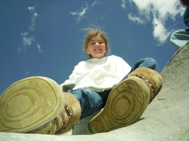 My (David Goldbergs) younger daughter, Victoria, the only skier in the family, hanging out in the park in Aspen.