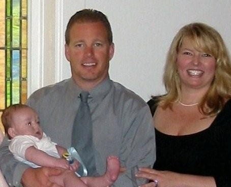 Amy (Miller) McLamb, my husband Mike and our son Davis at 3 months