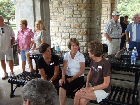 Center in whitetop black shirt Judy Kay Walter