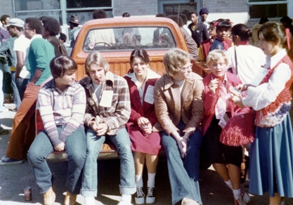 Jeff Johnson, Ken Savoie, Kenda Bates, Paul Stinson, Rhonda Jones and Brenda Dyke on 50s Day. 