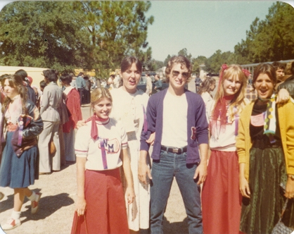 Karen Halley, Mary Hudson, Teddy Allen, Melinda Harper and Kim Campbell on 50s Day.