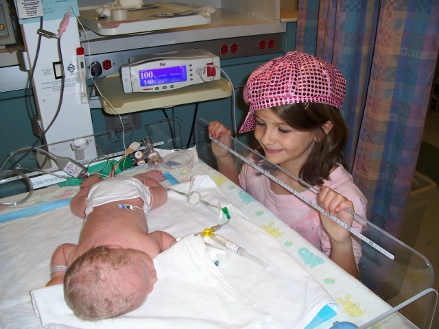 New baby Cash Wolfe Hedrick with sister Kresleigh. Submitted by Grandpa Dale Hedrick 10-29-06.