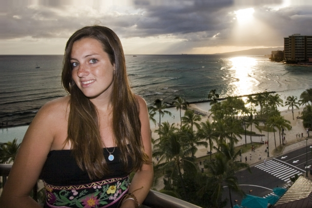 Erin Everett, Waikiki, June 2007. Submitted by Bart Everett.