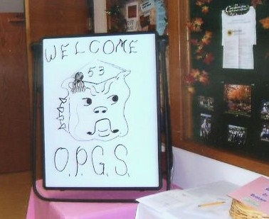 Welcome bulldog sign made for Overland Park Grade School reunion