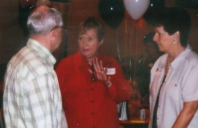 Judy miller (Sunnys wife), Susan Bartsch Byrd, Douglas Vincent at Overland Park Grade School reunion