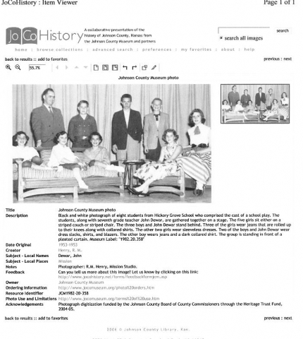 Hickory Grove 7th grade play  lt to rt on couch Kay Seavey (I remember her as Virginia Kay Seavey?), Suzanne Talbot Baker, Judy Kay Walter in dresses Barbara Roark Passmore, Janet Reinke Beattie, Teacher Mr.John A.Dewar,  Bill Reavis, C.Bob Keeley, Varney
