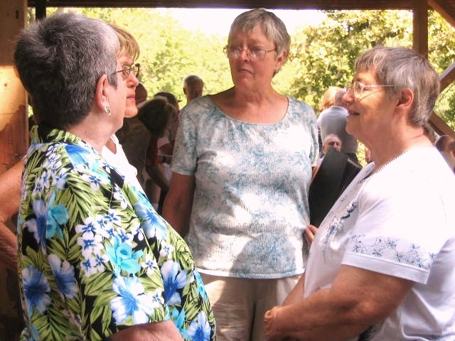 Francis Shub Jakobe, Lenora Prosser Graham, Mary Thompson Riney, Florence Rial Haskett  Hickory Grade School Reunion