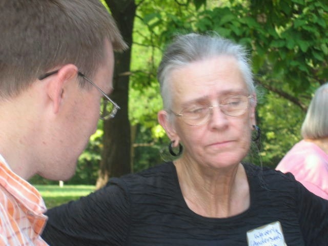 Waverly Anderson Lewis with Sun Newspaper Reporter