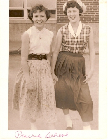 Susie Pottle with  taller girl Sandra Harris Ragan  Submitted by Joanie Phillips Qualls.
