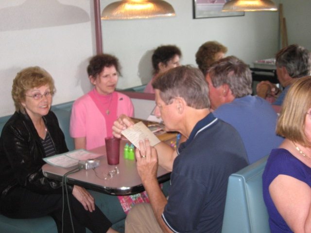 Sheron Gould George in pink, Bart Everett Dark Blue Shirt