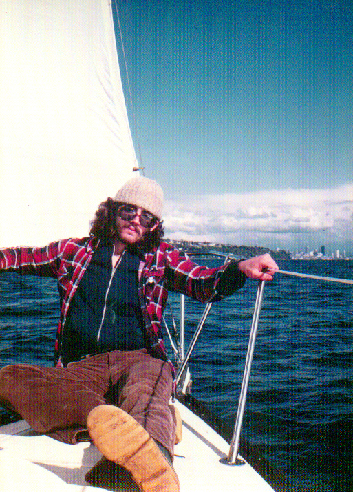 Tony Finstad sailing on the Scrimshaw