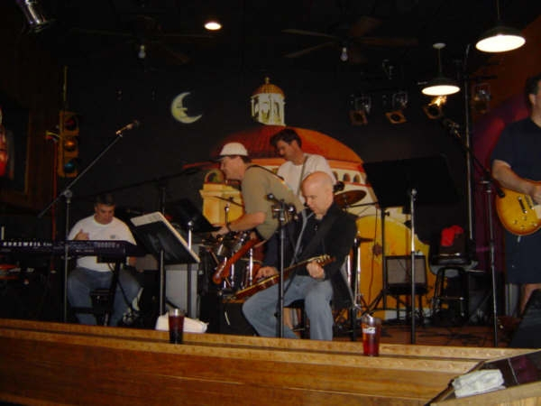 Tayloe, Tim, Dean, Angie and Tony rehearse for the 2004 Valdosta gig