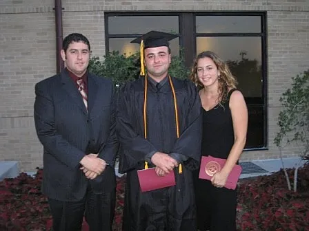 Cathy Habib-Parks 3 children, Jeff, Matt, and Lindsey (at Matts graduation from Texas State University)