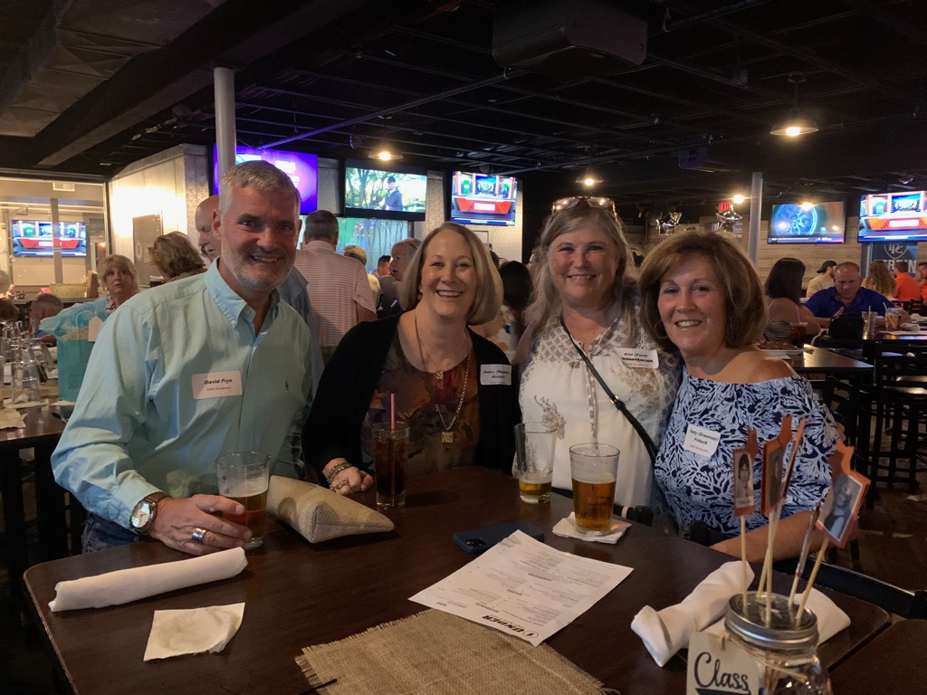 Dave Frye, Nancy (Hagener) Maxwell, Kim (Ford) Schoenknecht and Patty (Greenup) Fritsch and such a great time dancing!
