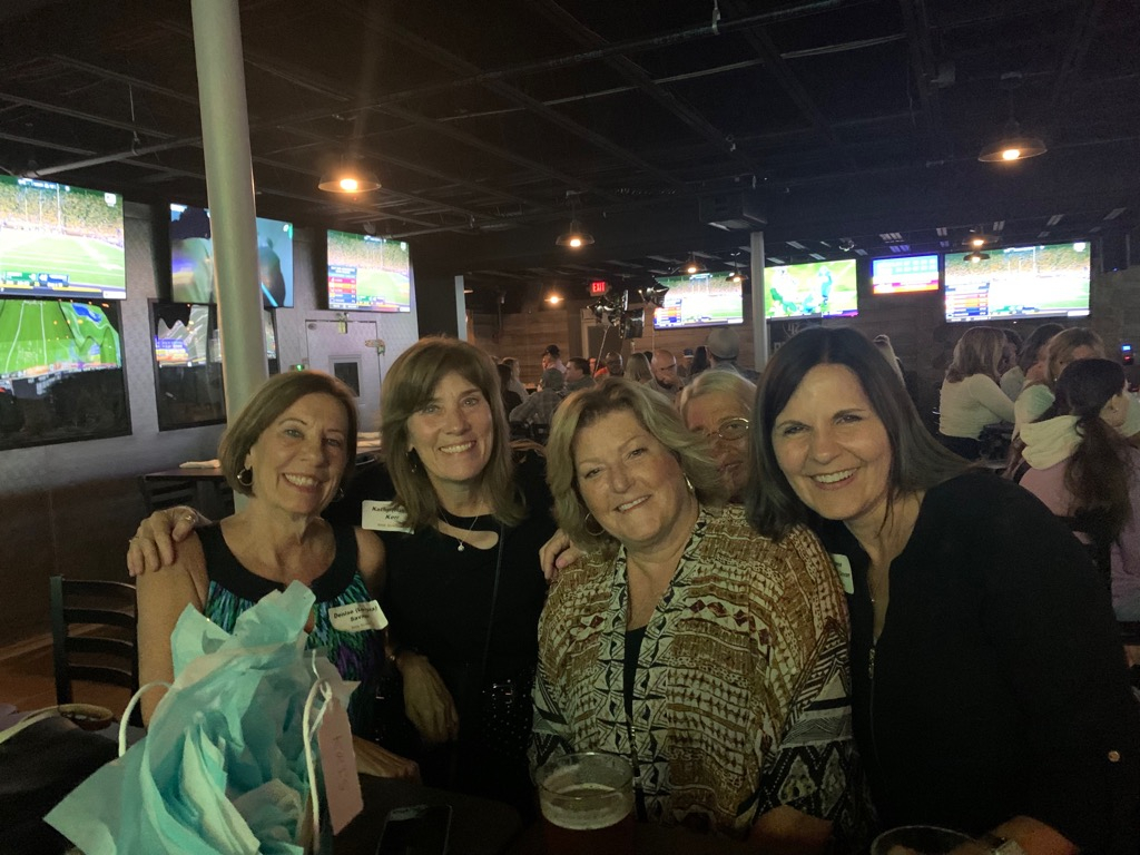 Your Reunion Committee: Denise (Larraza) Savage, Kathy (Hafer) Kerr, Kris (Schaefer) Garanich and Marianne (Horvath) Govan, minus Nancy (Gass) Miller. Hope your daughters wedding was fabulous Nancy! 