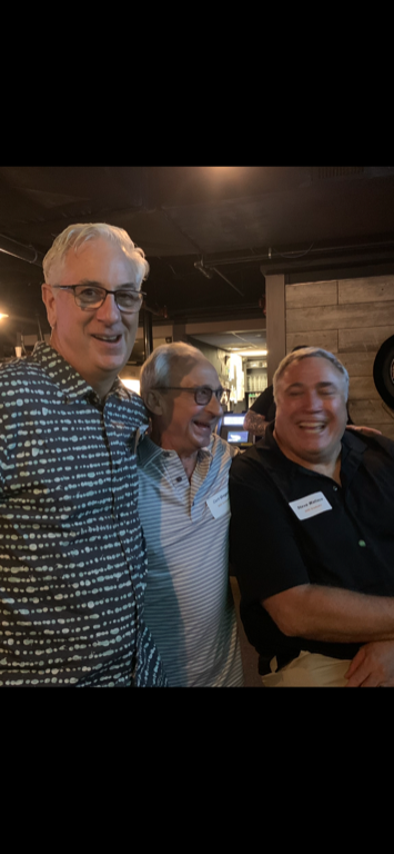 Three handsome men, Bob Sommerville, Curt Gregory and Steve Wallace. A hearty laugh! What was so funny?