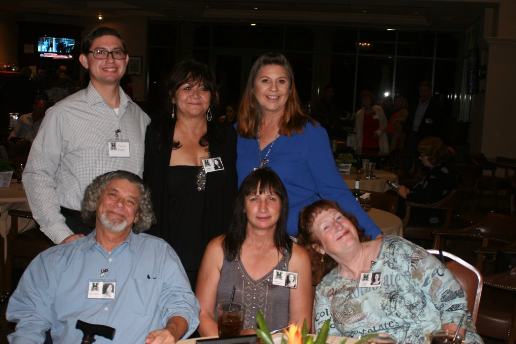Jim Fuqua, MerriLou Moore, Sandra Gerdes
Back row: Travis Fuqua (Jims son and current teacher at HHS) Angie Fuqua, Diane Gaumond