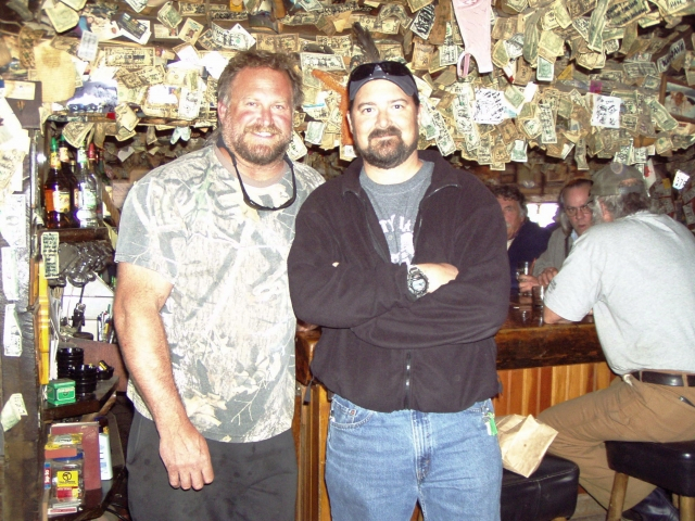 Paul Baylink and Tom Bunnell in the Salty Dawg Saloon(Homer,AK)