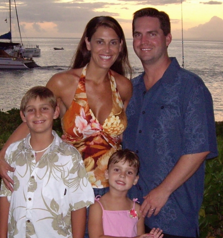 Catherine (Murano) Johnsen and her husband Bret, son Kenton and daughter Delaney in Maui July 2006.
