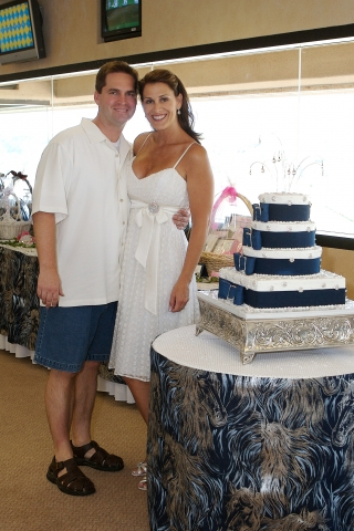 Catherine (Murano) Johnsen and Bret at their Annual Day at the Races in Del Mar, CA - Aug. 5, 2007