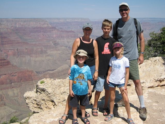 Laura (Boberick) Case at the Grand Canyon with her family, July 2005.