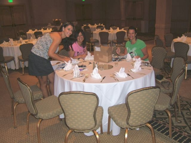 Patti, Gayle and Catherine doing the finishing touches on the favors for the Reunion!