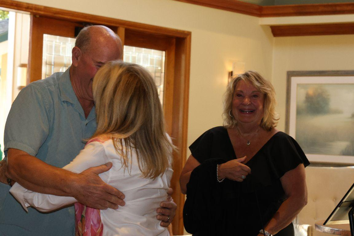 Valerie Sequeira greeting Steve Freeman