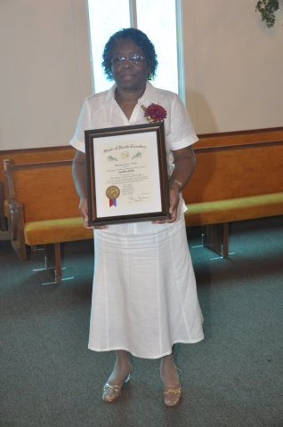 Ms Cynthia Heath, Class of 1964 and President of the Belhaven Alumni Club, on whom the Order of the Long Leaf Pine was bestowed.